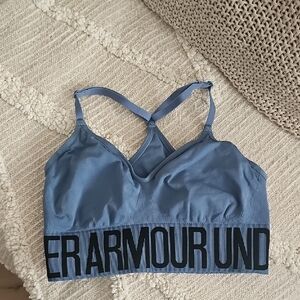 Under Armour Steel Blue Low-Impact Seamless Sports Bra